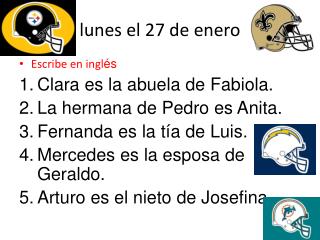 lunes el 27 de enero