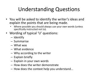 Understanding Questions