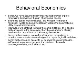 Behavioral Economics