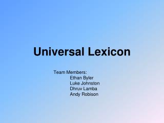 Universal Lexicon