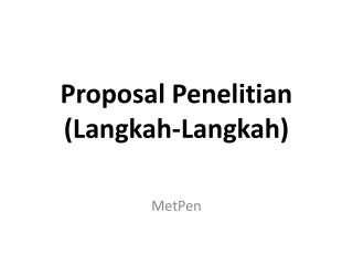 Proposal Penelitian ( Langkah-Langkah )