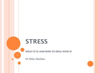 STRESS what it is and how to deal with it