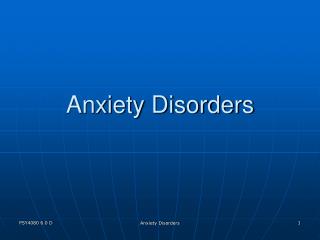 Anxiety Disorders