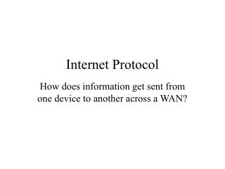 Internet Protocol