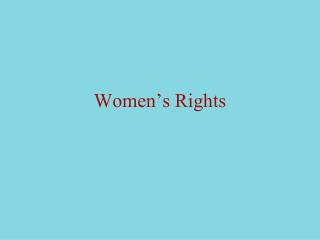 Women’s Rights