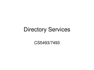 Directory Services