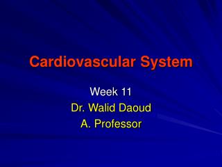 Cardiovascular System