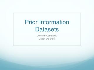 Prior Information Datasets