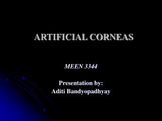 ARTIFICIAL CORNEAS