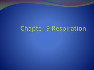 Chapter 9 Respiration
