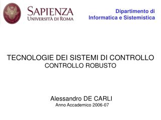 Dipartimento di Informatica e Sistemistica