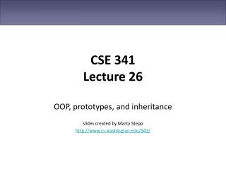 CSE 341 Lecture 26
