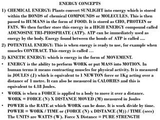 ENERGY CONCEPTS
