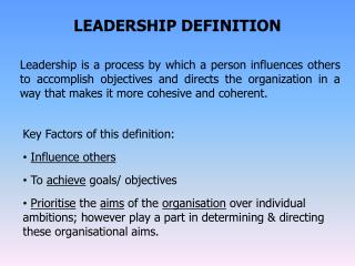 LEADERSHIP DEFINITION