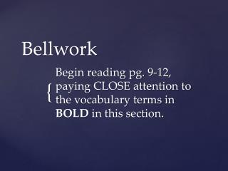 Bellwork