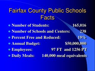 Fairfax County Public Schools Facts