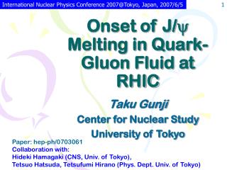 Onset of J/ y Melting in Quark-Gluon Fluid at RHIC