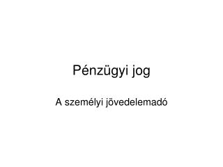 Pénzügyi jog