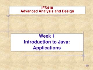 IFS410 Advanced Analysis and Design