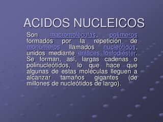 ACIDOS NUCLEICOS