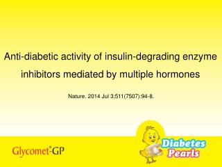 Anti-diabetic activity of insulin-degrading enzyme inhibitors mediated by multiple hormones