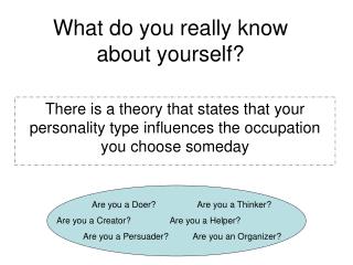 What do you really know about yourself?