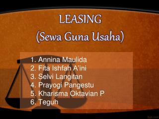 LEASING ( Sewa Guna Usaha)