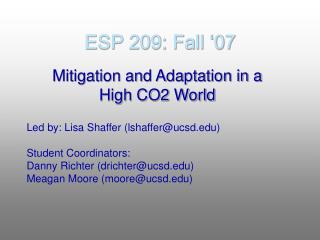 ESP 209: Fall ‘07