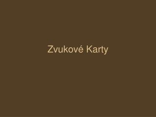 Zvukové Karty