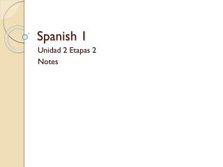 Spanish 1