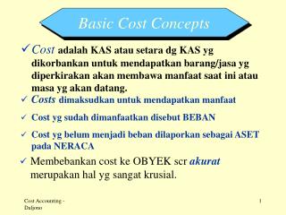 Basic Cost Concepts