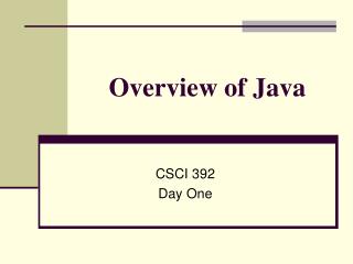 Overview of Java