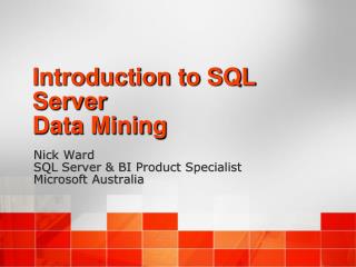 Introduction to SQL Server Data Mining