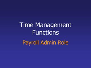 Time Management Functions