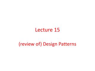 Lecture 15