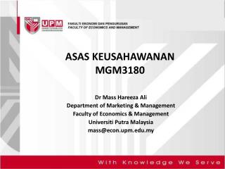 ASAS KEUSAHAWANAN MGM3180