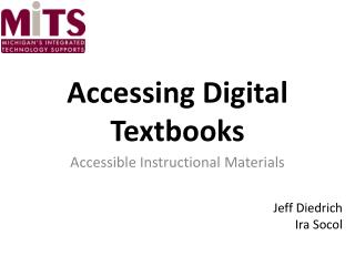 Accessing Digital Textbooks