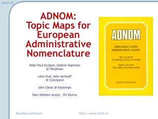 ADNOM: Topic Maps for European Administrative Nomenclature