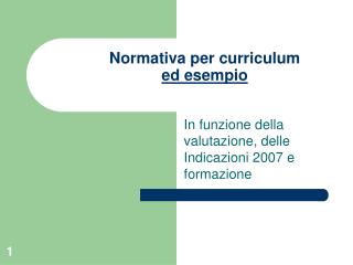 Normativa per curriculum ed esempio