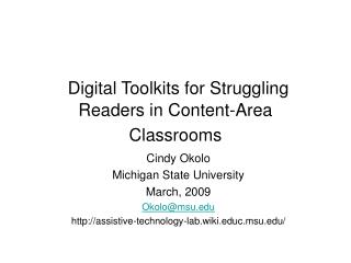 Digital Toolkits for Struggling Readers in Content-Area Classrooms