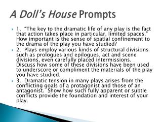 A Doll’s House Prompts