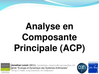 Analyse en Composante Principale (ACP)