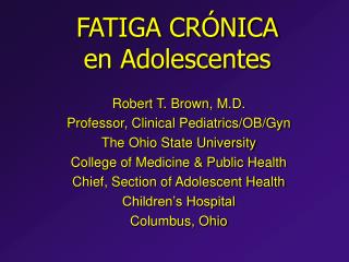 FATIGA CRÓNICA en Adolescentes