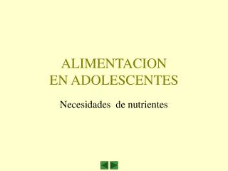 ALIMENTACION EN ADOLESCENTES