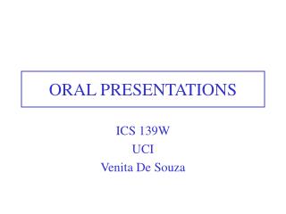 ORAL PRESENTATIONS