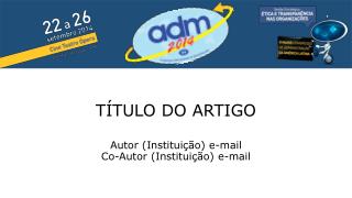 TÍTULO DO ARTIGO