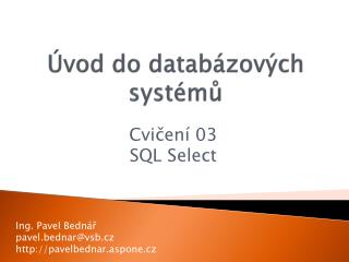 Úvod do databázových systémů