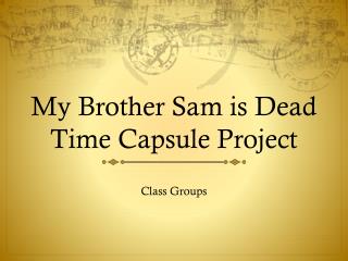 My Brother Sam is Dead Time Capsule Project