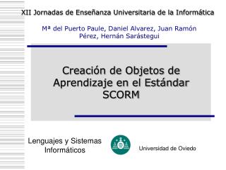 Creación de Objetos de Aprendizaje en el Estándar SCORM