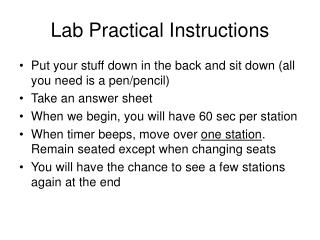 Lab Practical Instructions